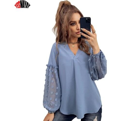 Женские голубые рубашки Yesmayay China At AliExpress