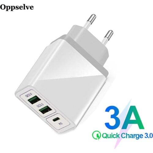 Oppselve 30W USB Charger Quick Charger 3.0 EU US Adapter Phone Charging For iPhone 12 11 Pro Max Samsung Huawei PD Fast Charger