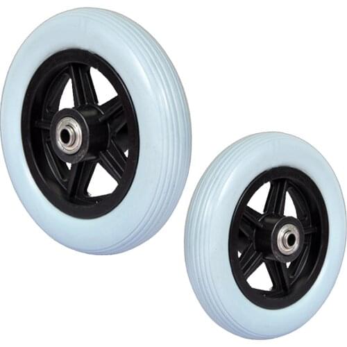 1xPair PU wheel for manual wheelchairs,front wheels 6"/7"/8" optional with bolt and bearing included