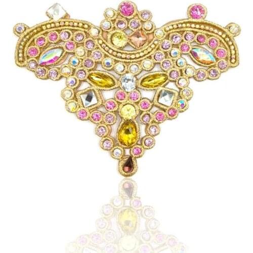 10pc Resin Rhinestone Sew On Embroidery Crown Patch Motif Applique Diy Patch Decorative Appliques Sewing For Wedding Shoes