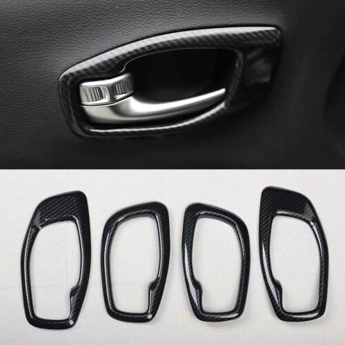 4pcs/set Car Interior Door Handle Decoration Frame Trim Moldings Accessory for Jeep Compass 2017 2018 2019