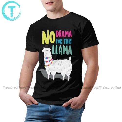 Alpaca T Shirt No Drama For This LLama T-Shirt Male Short-Sleeve Tee Shirt Awesome Casual Plus Size Tshirt
