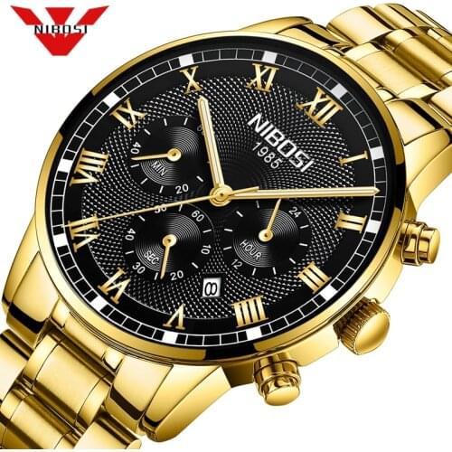 NIBOSI Relojes Hombre 2021 Watch Men Luxury Brand Chronograph Male Sport Watches Waterproof Quartz Men Watch Relogio Masculino