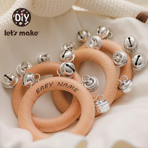Baby Toys Bell Rattles Ball Toddler Toys Infant Educational Toy beech wood Hand Bell Interactive Baby Toys 0 12 Months Baby Gift