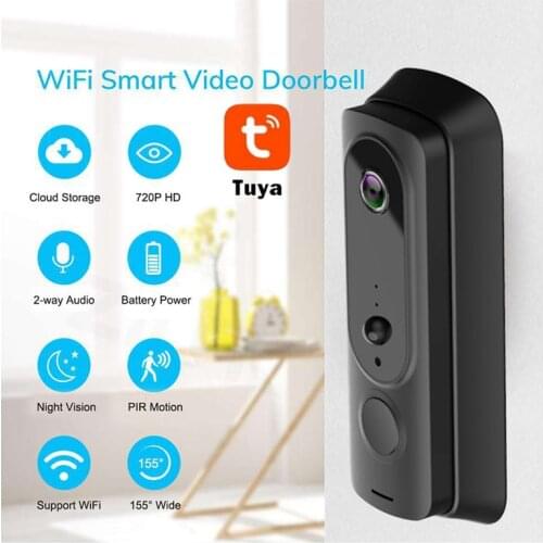 WiFi Doorbell with Two-way Conversation, Infrared Night Vision PIR Body Detection Tool (Tuya Smart APP)