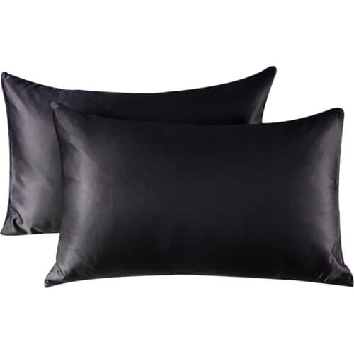 2PCS Double-sided Silk Pillowcase European Style Single Satin Pillowcases 48 x 74CM