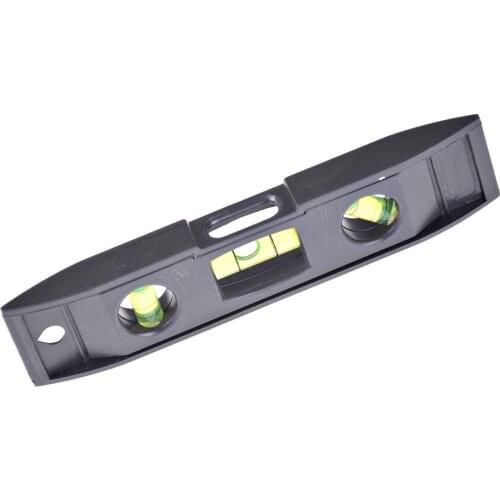 Level Measure Tools Black Plastic Spirit Level Ruler Magnet Bubble Plumber Measurement Tool Spirit Level Torpedo
