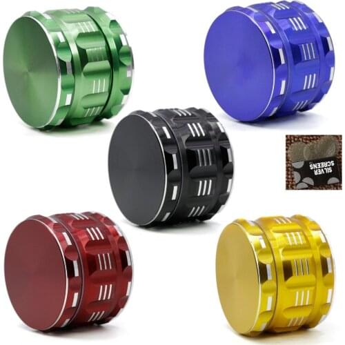 Hot Sale 4 Layers Multi Color Stripe Petal Style Metal Material Smoking Herbal Grinder Tobacco Cigarette Burning Piece Gift