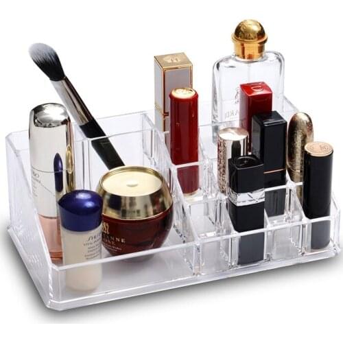 Creative trapezoidal transparent cosmetic storage box home desktop lipstick jewelry storage finishing acrylic finishing box