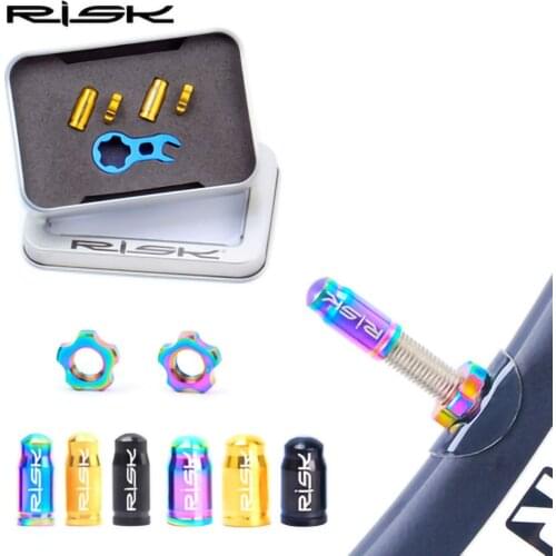 RISK FV55 AV55 Mountain Road Bike Bicycle Titanium Presta Schrader Valve Cap Nut Wrench Dust Cover