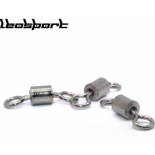 LEOPSORT 50PCS Ball Bearing Swivel Solid Rings Fishing Connector 1CM Length Ocean Boat Fishing Hooks