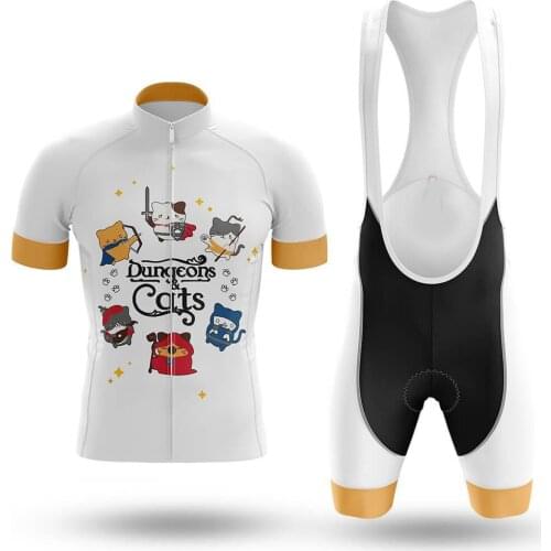 2021 Dungeons And Cats Mens Cycling Jersey Set Summer Cycling Clothing Road Bike Shirts Suit Bicycle Bib Shorts MTB Wear Maillot