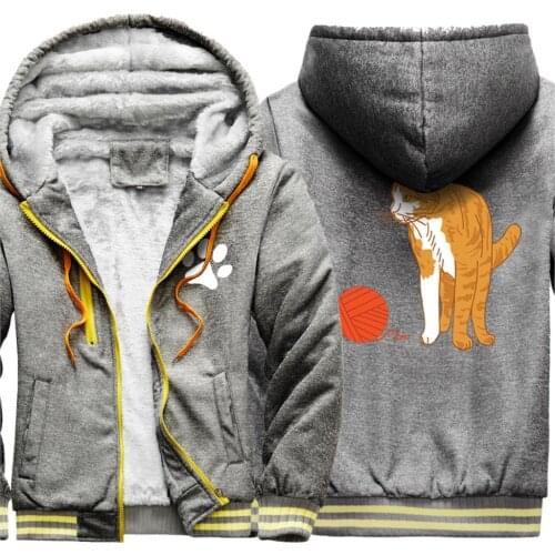 Cat for playing ball 2020 New Arrival Camouflage Raglan Thicken Jackets Mens Wool Liner Long Sleeve Casual Fashion Zipper Hommw