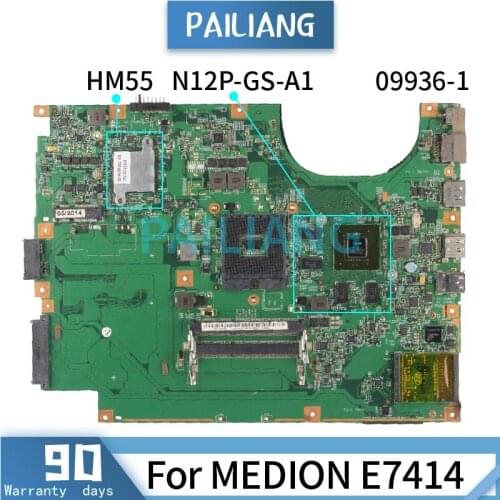 PAILIANG Laptop motherboard For MEDION E7414 Mainboard 09936-1 HM55 N12P-GS-A1 DDR3 TESTED