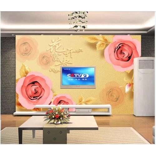 Custom photo wallpaper for walls 3 d murals wallpapers Modern stylish rose flower living room mural TV background wall papers