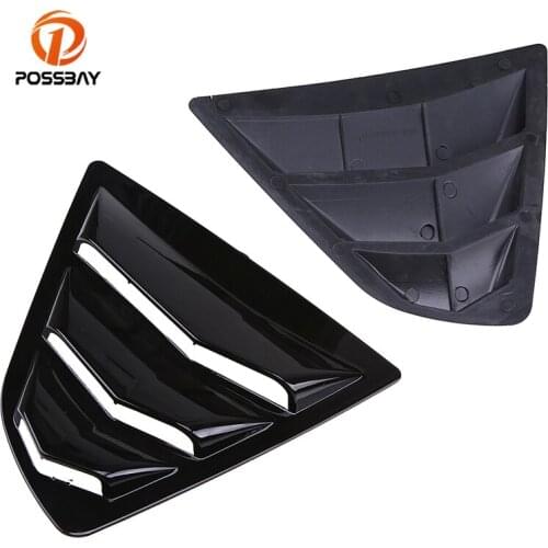 POSSBAY 1 Pair Car Sticker Panel Black/Matte Rear Window Vent Window Louvers Scoop Cover for Toyota Camry Sedan 2018-Present