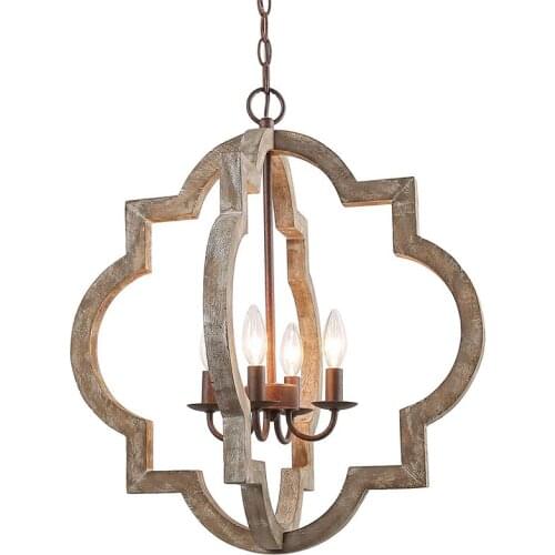 Retro Chandelier Indoor home french american style suspension chandelier for living dining white 4 lights loft style chandelier
