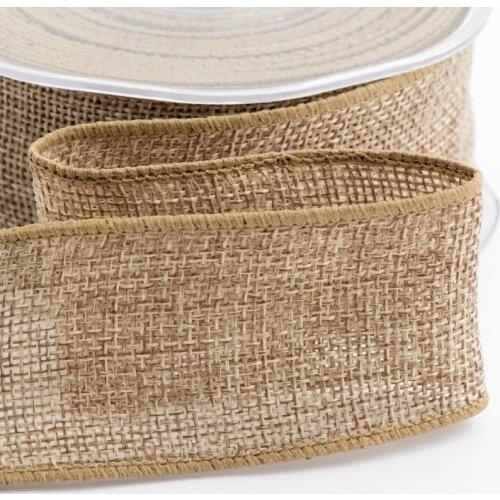 Christmas Decor Burlap Ribbon Natural 38mm Hessian Jute Ribbon 5 Metres AA7888