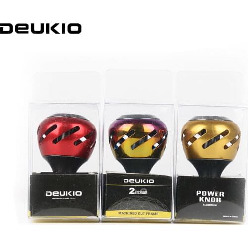 DEUKIO 30/35/38mm Fishing Reel Handle Knob All Metal Colorful Diamond-shaped Hole Rocker Knob for Shimano Daiwa Spinning Reel