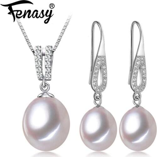 FENASY Pearl Jewelry party earrings for women fine jewelry natural pearl long ethnic vintage drop earrings Wedding Engagement