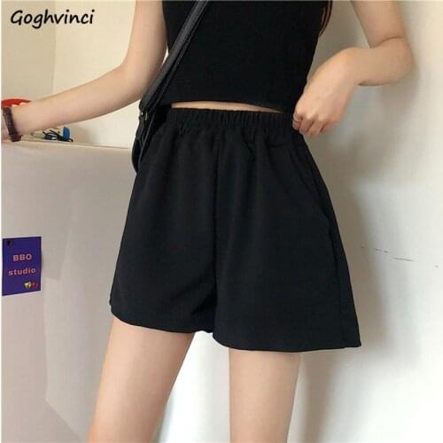 Shorts Women Korean Style Plus Size 3XL Streetwear Students Female Chic Ins Elastic High Waist Hot Sale Summer Solid Harajuku