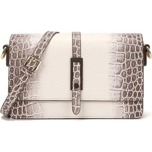 Womens 2021 New Luxury Shoulder Bag Female Neutral Minimalism Crossbody Leather Bags Crocodile Texture Classic Samll Pouch