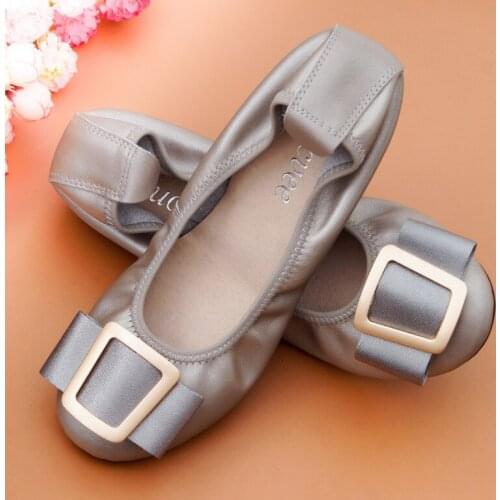 Large Size 34-44 Women Flats Shallow Mouth Loafers Genuine Leather Ladies Ballet Flat Shoes Cowhide Soft Low Heel Womens Shoes