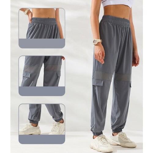 Mesh Hollow Out Joggers Women Sweatpants Loose Breathable Workout Running Pants Fitness Training Pants Quick dry Yoga Pants