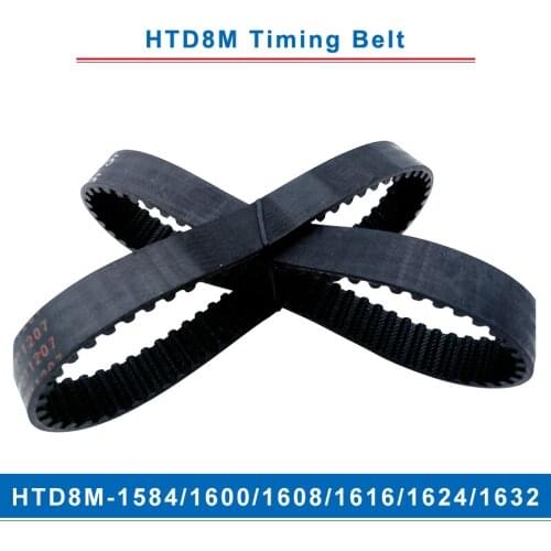 Timing belt HTD8M-1584/1600/1608/1616/1624/1632 teeth pitch 8mm circular teeth belt width 20/25/30/40mm for 8M timing pulley