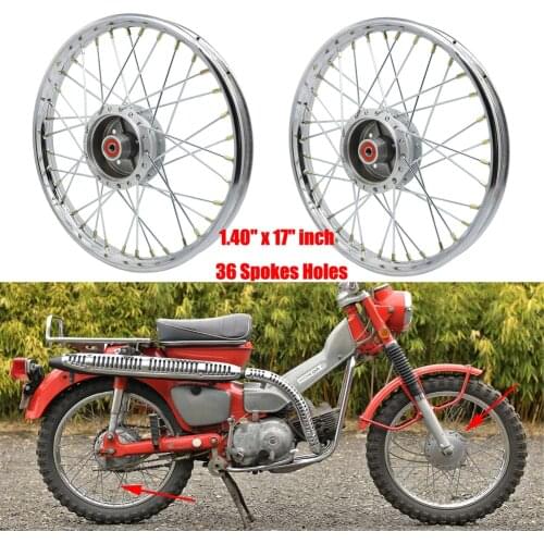 1.40" x 17" FRONT REAR WHEEL RIM + HUB + SPOKE For HONDA TRAIL CT90 CT200