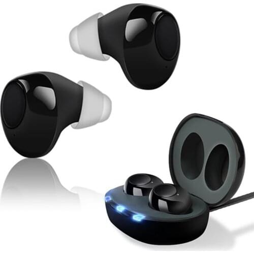 1 Pair Mini Ear Hearing Aids Apparatus Invisible Hearing Aids Assistant USB Charge Adjustable Tone Sound Amplifier Deafness Tool