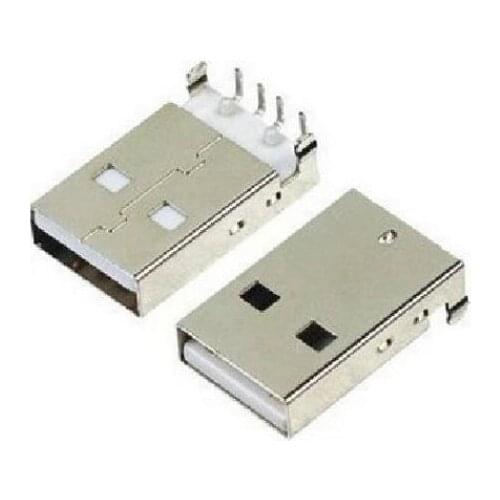 10pcs USB 2.0 Male A Type USB PCB Connector Plug Right Angle 90 degree DIP Male USB Connectors