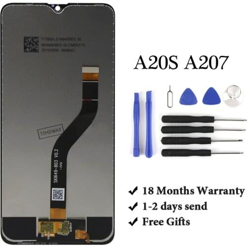 100% Test OEM LCD+Frame For Samsung A20s A207 A2070 LCD Display Screen Digitizer Assembly Replacement Parts