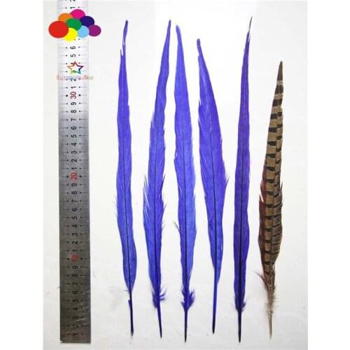 100pcs 16-22inch/40-55cm mountain pheasant feathers faded sapphire 100% Natural tail for carnival feathers Diy costume mask