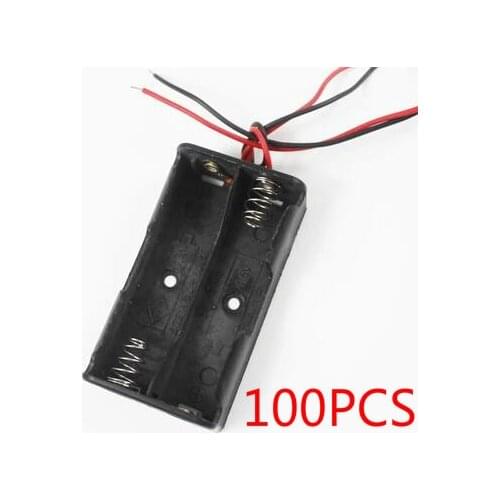 100 pcs AA Power Storage Battery Case Plastic Box Holder With 2 DEC14 Slots