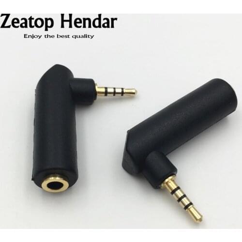 2Pcs 3.5mm Female Jack to Right Angle 2.5mm 4 Poles Stereo Male Plug Earphone Adapter DIY Gold Plated Connector