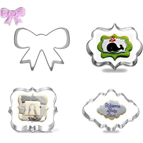 4p Cake Decorating Tools Metal Bakeware Petal Egg Stamp Biscuit Cookie Cutter Tools Gadget Stainless Steel Baking Mold Fondant