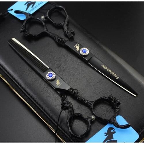 6" JP 440C black Hairdressing Scissors Hair Cutting Scissors Thinning Shears Professional Hair Scissors Barber Scissors
