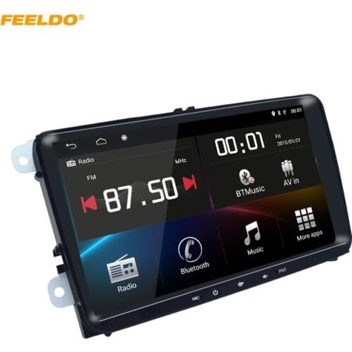 FEELDO 9inch Ultra Slim Android 8.1 Quad Core Car Media Player With GPS Navi Radio For VW Sharon/Amarok/Caddy/EOS