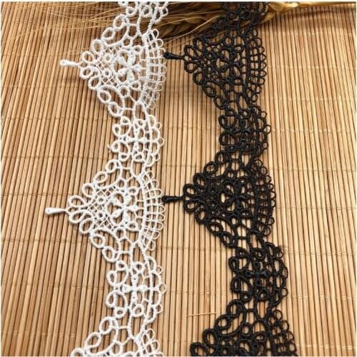 Hollow Lace Lace Water Soluble Bar Code Black White lace trim lace ribbon fabric Exquisite Skirt Handmade Clothing Accessories