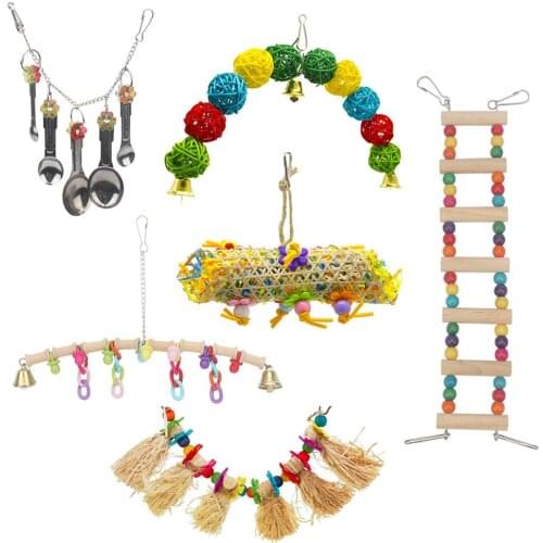 Large Bird Toys For African Grey Parrots Accessories Pet Cockatiel Perch Budgie Parakeet Cage Decoration papuga zabawki