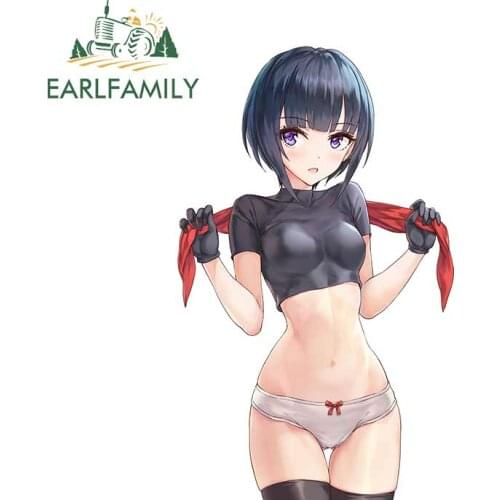 EARLFAMILY 13cm x 8.3cm for Anime Neko Girl Personality Car Stickers Waterproof Car Door Protector Laptop Bumper Decals