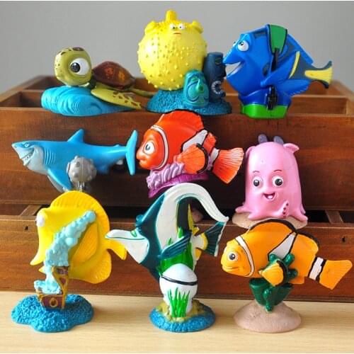 9pcs/lot 5cm Action Figures Toys Clownfish Marlin Doll PVC Garage Kit Toys Kids Brinquedos