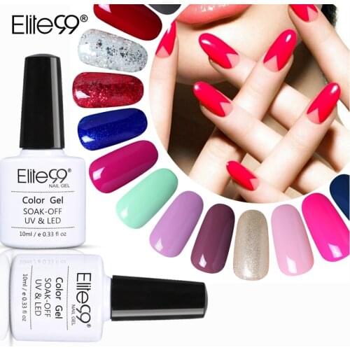 Elite99 10ml UV Gel Nail Polish Pure Color Nail Gel Polish Vernis Semi Permanent Nail Primer Gel Varnishes Soak Off Gel Lacquer