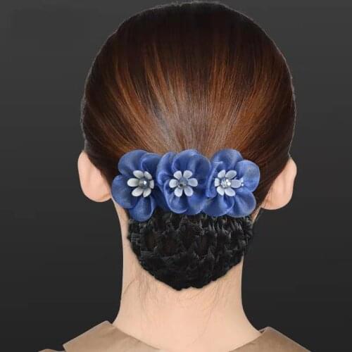 Head Flower Female Professional Korean Ornaments Nurse Stewardess Bank Detachable Hair Net Net Hair Clip Back Head Headdress