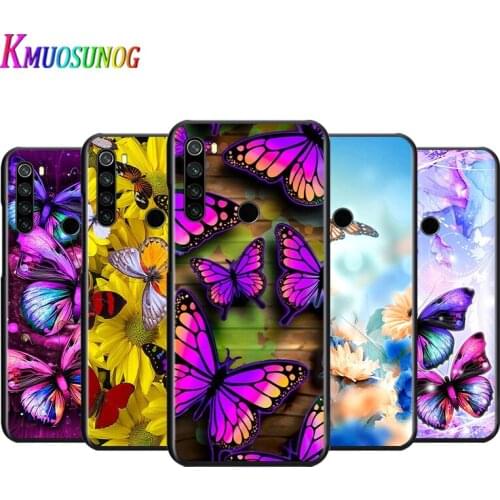 Beautiful butterfly For Xiaomi Redmi Note 4 4X 5 5A 6 7 8 8T 9S/T 10 10S 5G Global version Por Max Black Soft Phone Case