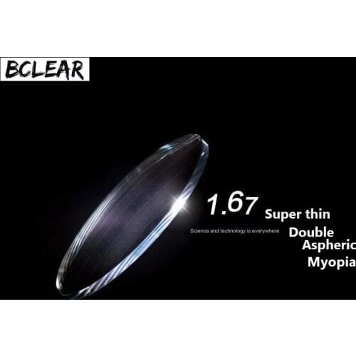 BCLEAR 1.67 Double Aspheric High Index Super Thin Optical Prescription Lenses for Myopia Glasses South Korea Optical Lens