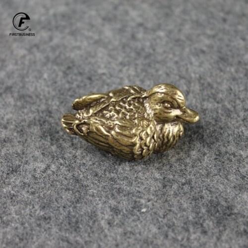 Retro Delicate Mandarin Duck Figurine Unique solid copper animal Crafts Household Decoration for Wedding Party Anniversary Day