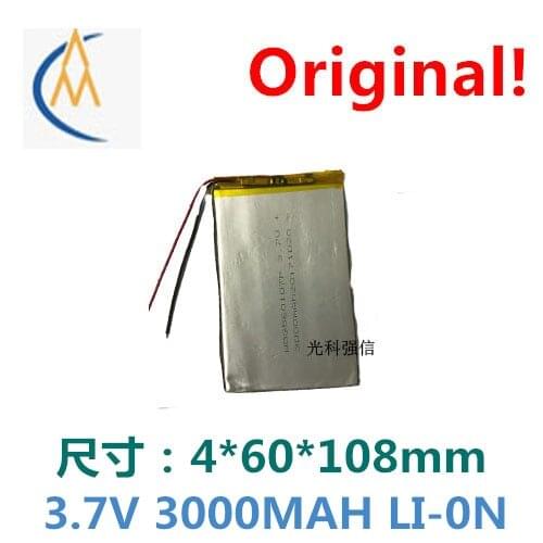 New sufficient capacity polymer li-ion battery 3.7 V 4060108 3000 mah tablet mobile power supply lines