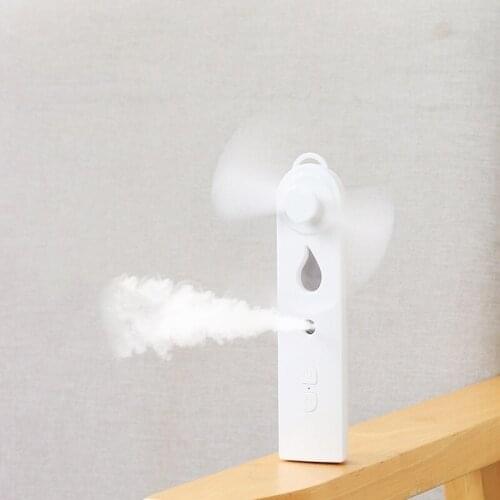 Portable 2 In 1 Mini Fan Humidifier USB Rechargeable Handheld Fan Water Spray Mist Fan Face Steamer Air Conditioner for Outdoor